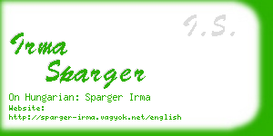 irma sparger business card